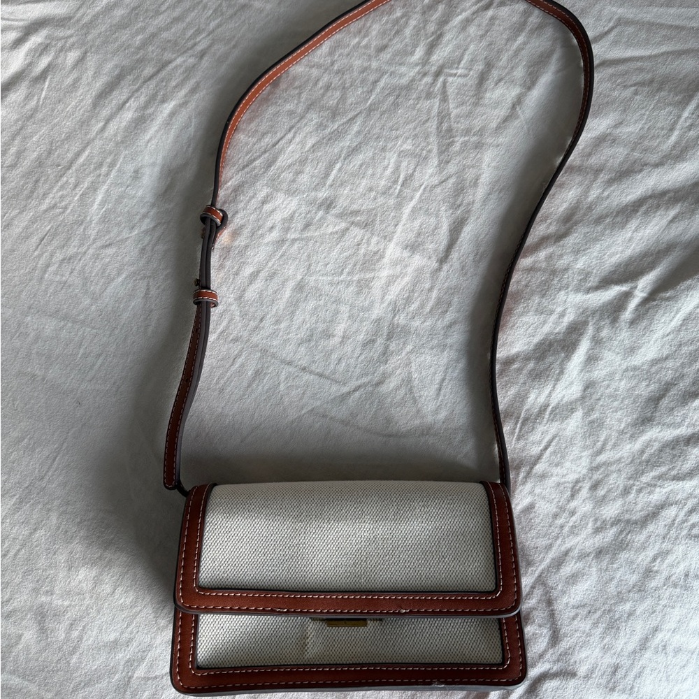 Classic Cream and Brown Crossbody Shoulder Bag